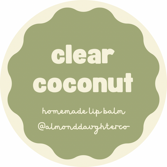 clear coconut lip balm